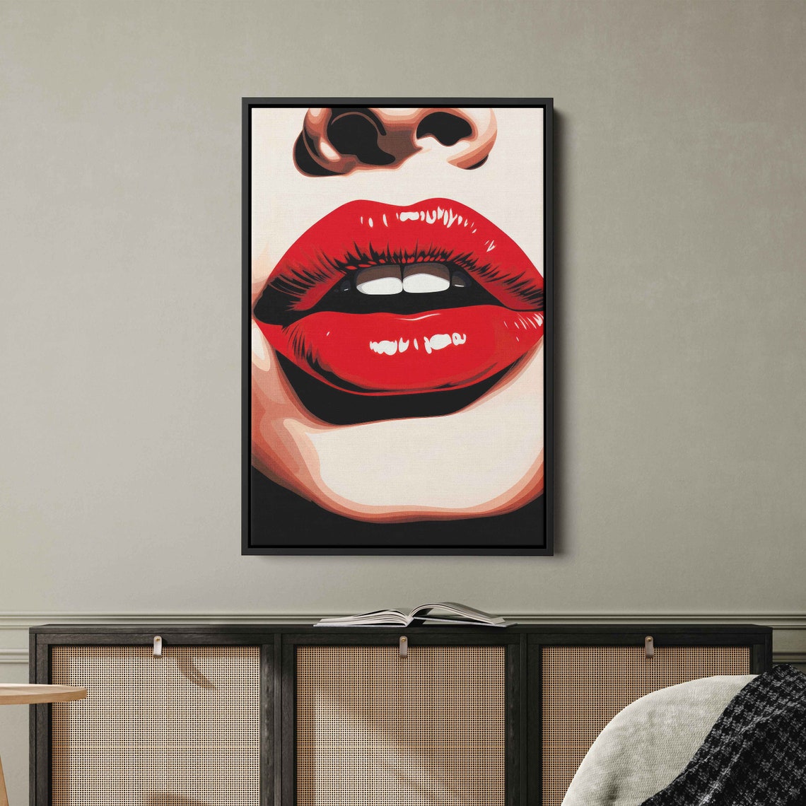 Pop Art Red Lips Poster Print - Image 2