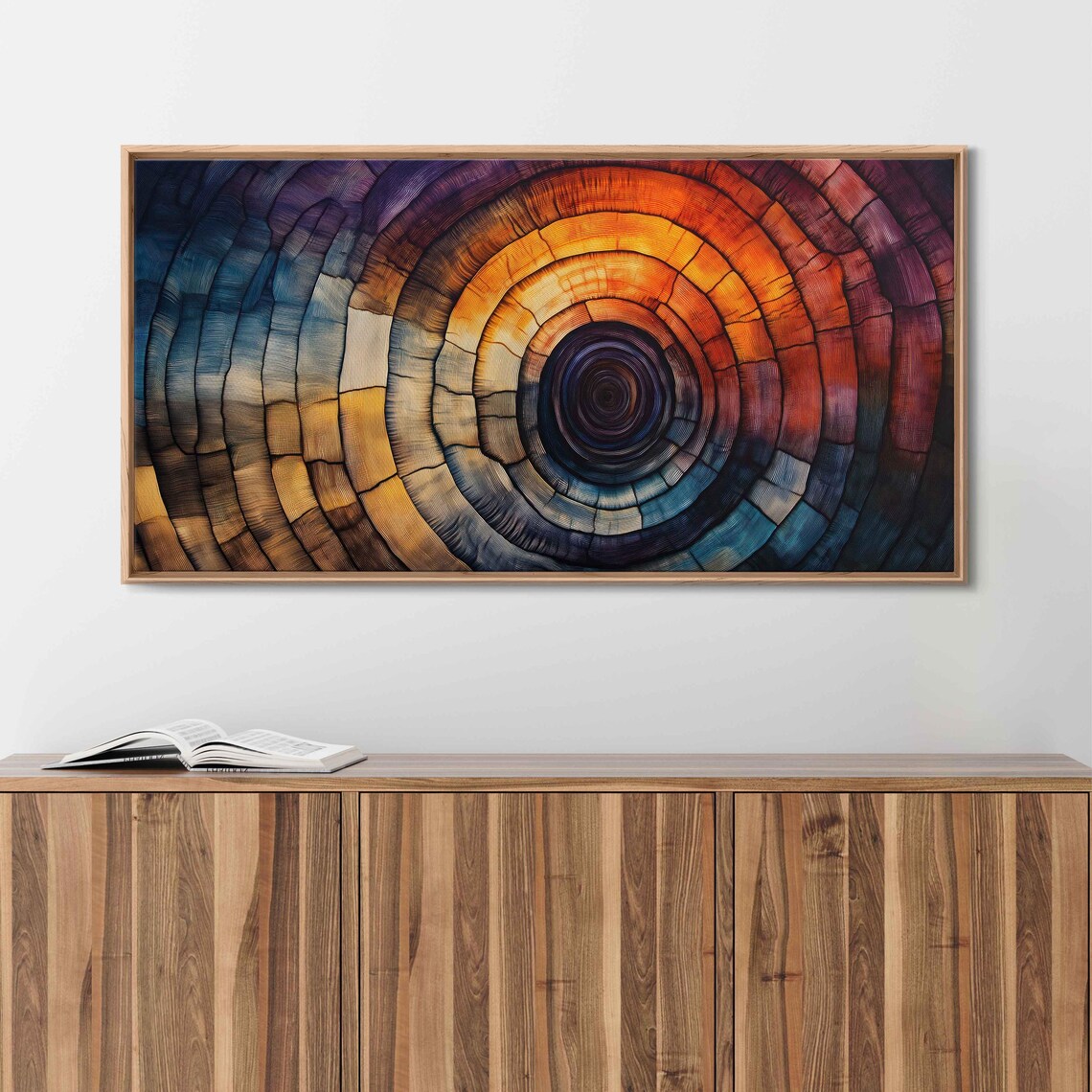 Tree Rings Gradient Painting, Abstract Design