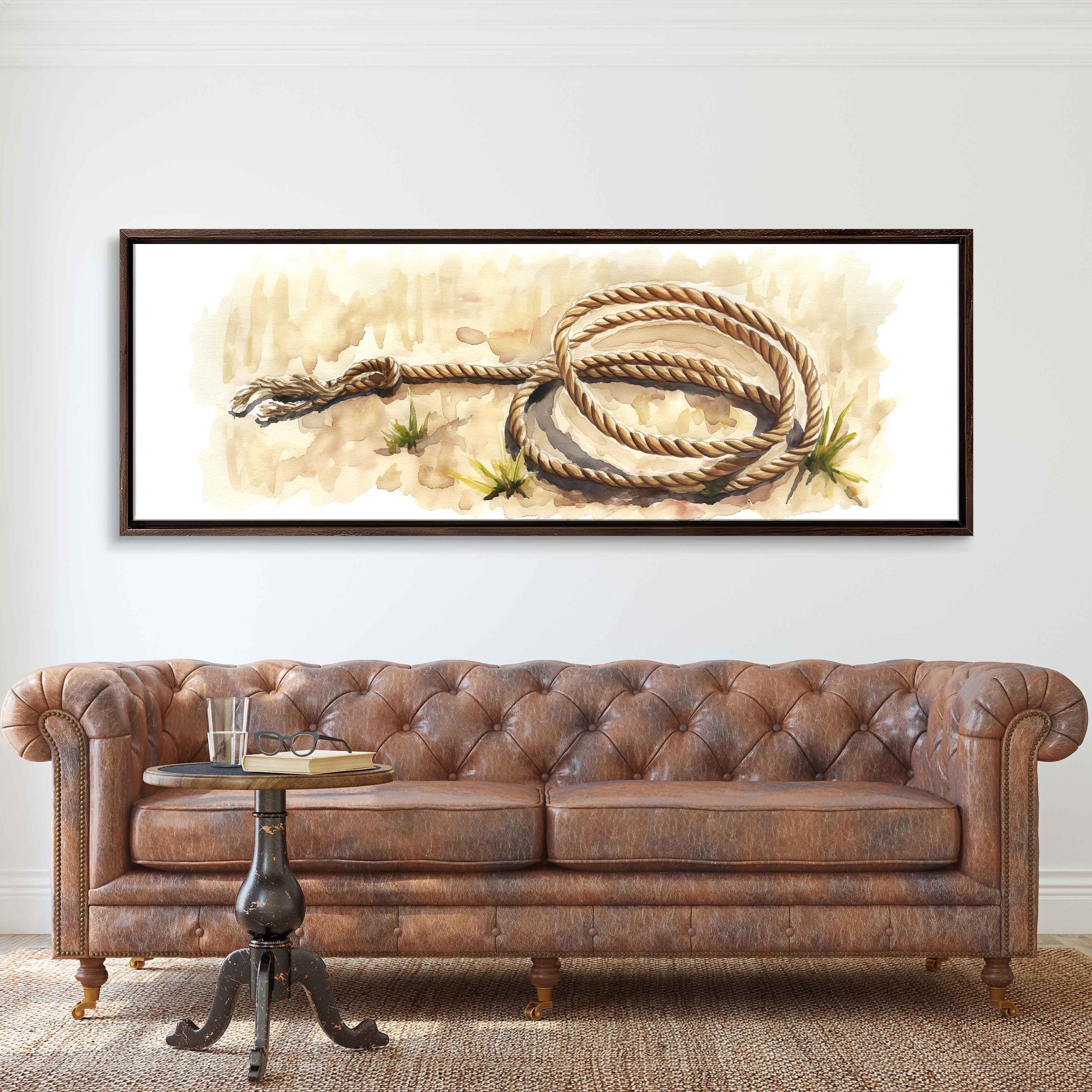 Cowboys Lasso Coiled Up Watercolor Western Painting