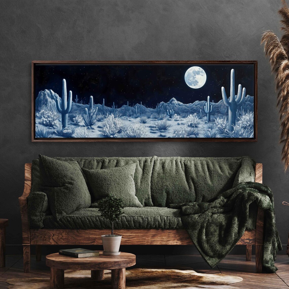Desert Night With Moonlight Art Print