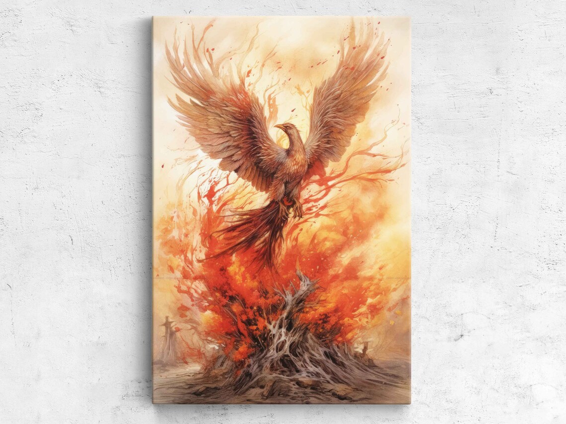 Phoenix Rising From The Ashes Art Print, Abstract