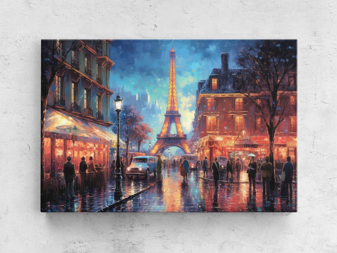 Paris France Oil Painting, Eiffel Tower Poster