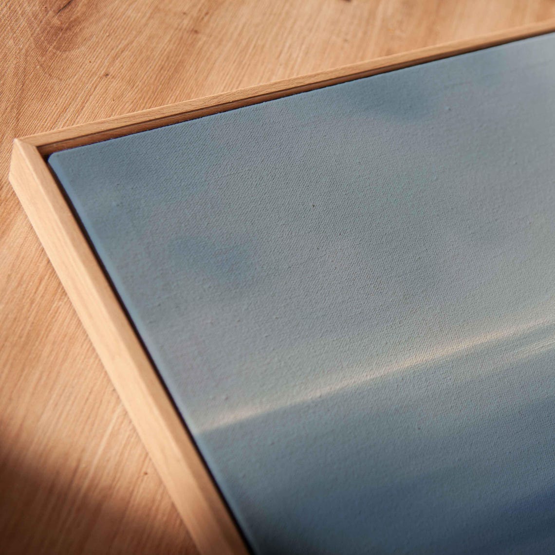 White Sailboat On Calm Blue Sea Soft Hazy Sky Minimalist Poster - Image 2