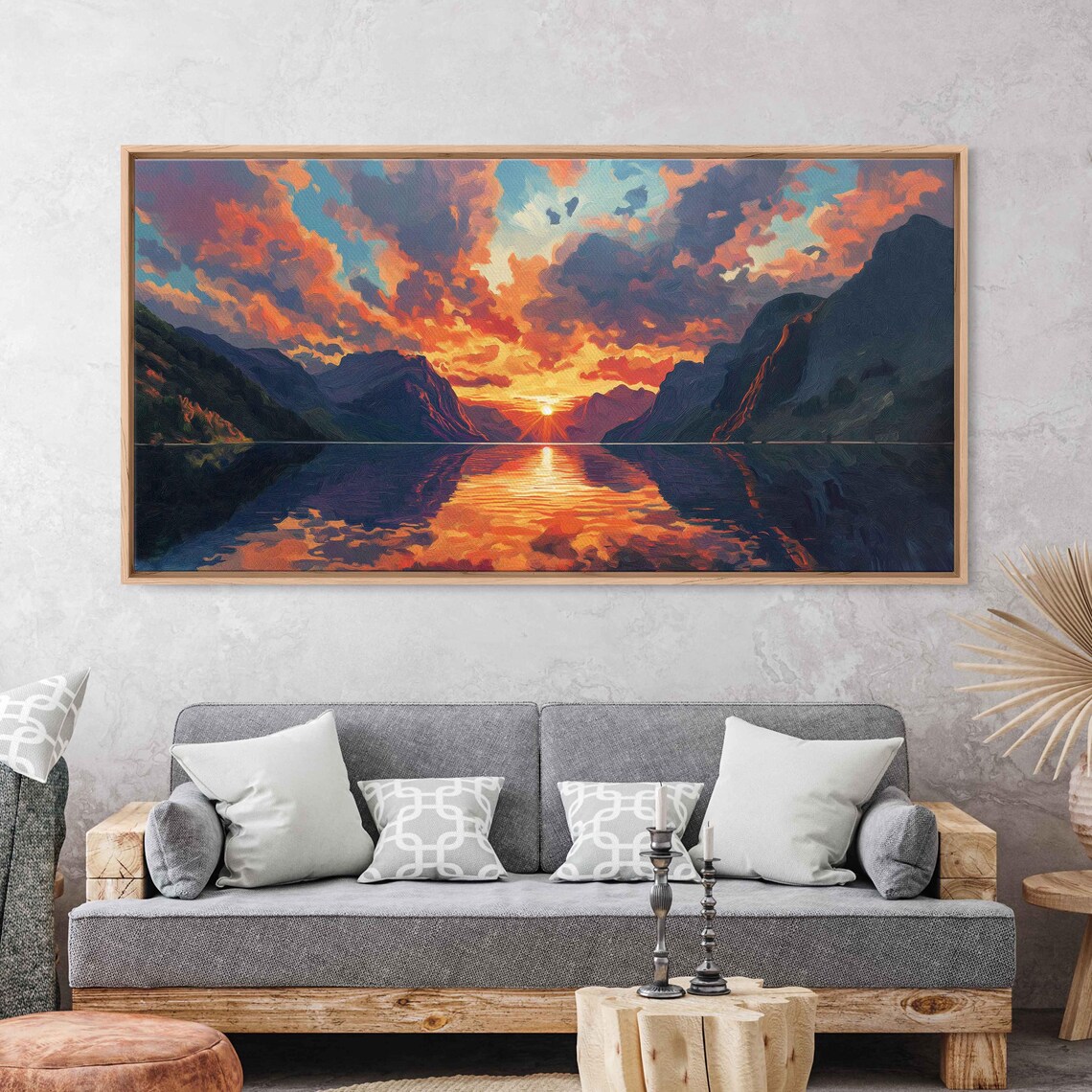 Sunset Over Geiranger Lake, Dramatic Clouds - Image 3