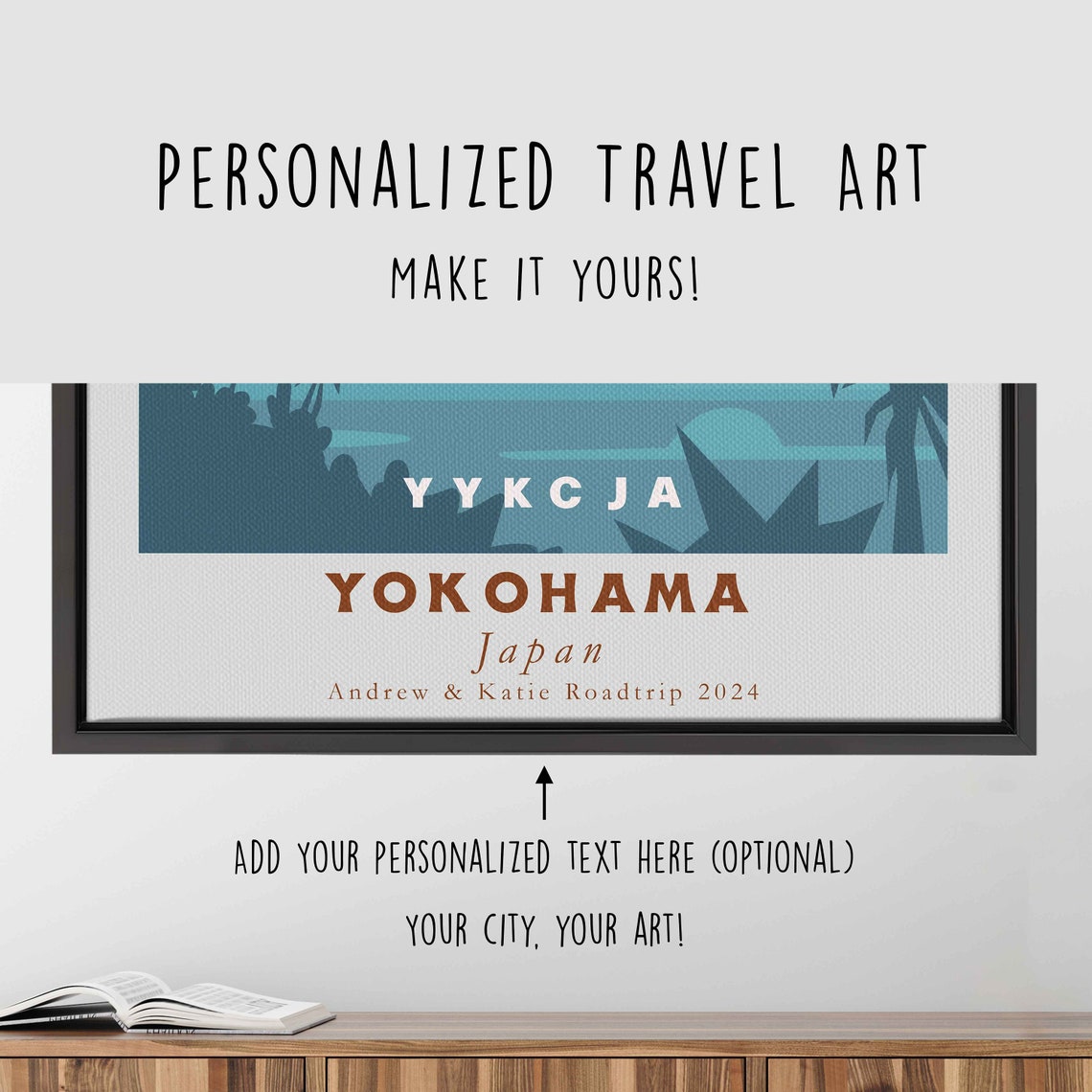 Yokohama Japan Harbor Ferris Wheel Skyline Sunset Coast Travel Poster - Image 4