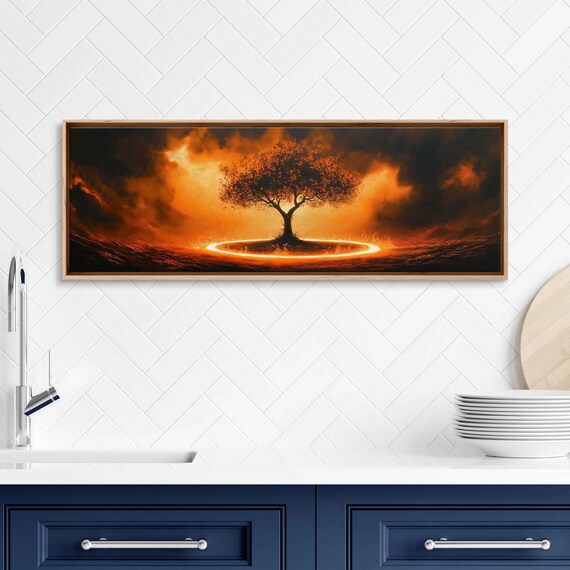 Tree Resilience Amidst Fire Art Print