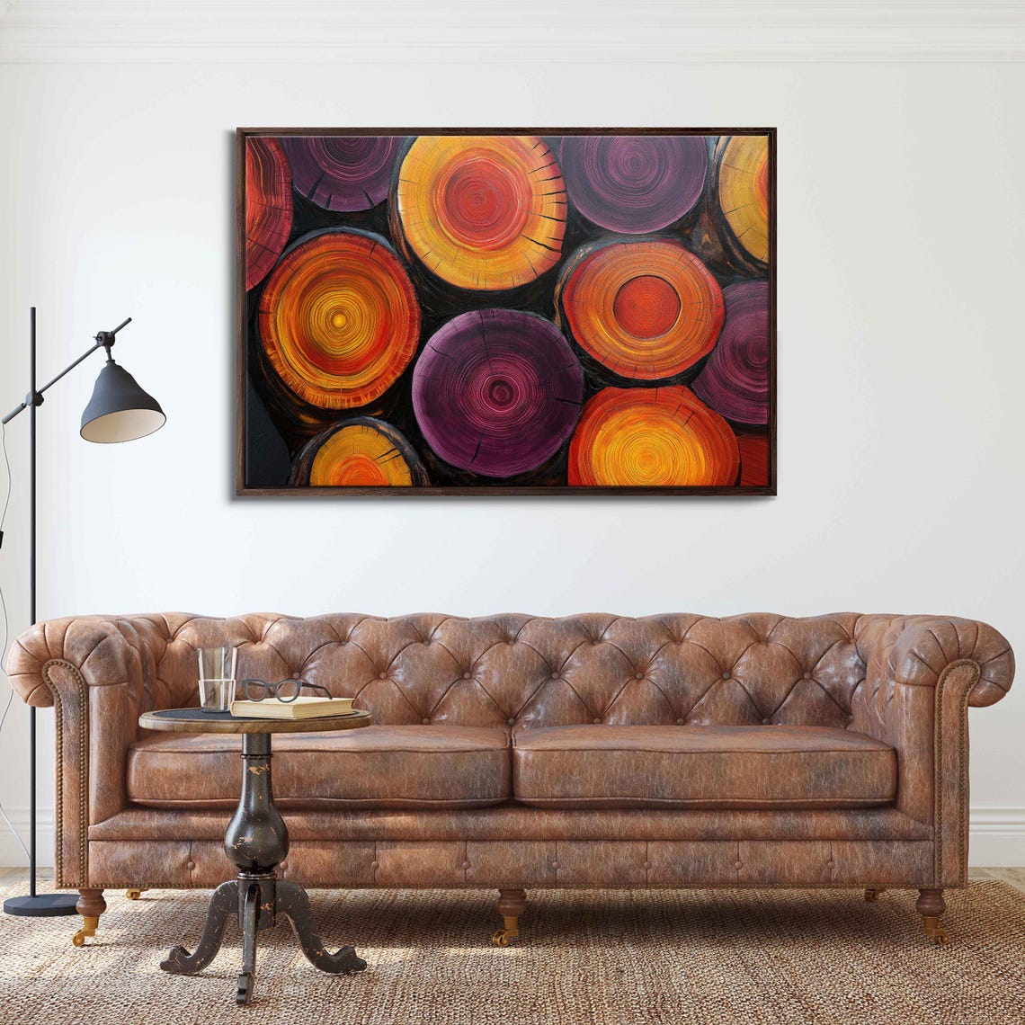 Colorful Tree Rings Log Cross Section Red Orange Purple Art Poster - Image 3