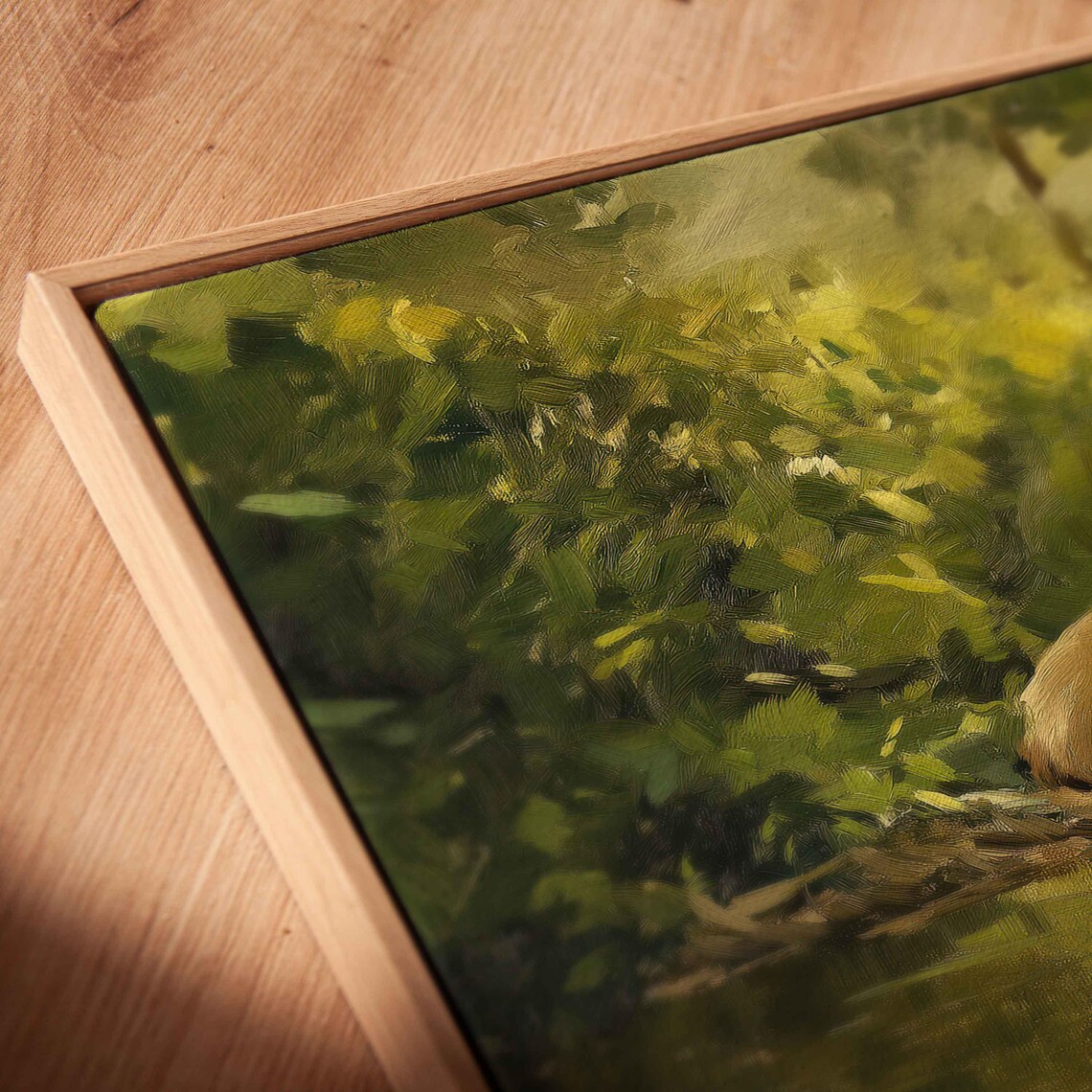 Grizzly Bear Resting By Riverbank Lush Green Forest Wildlife Art Poster - Image 2