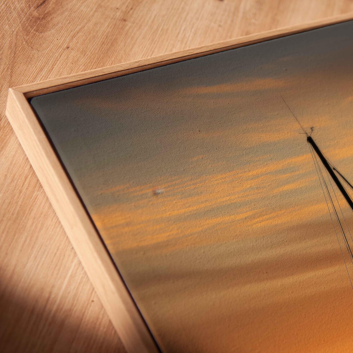 Sailboat Silhouette On Calm Sea At Golden Sunset Horizon Nautical Poster - Image 2