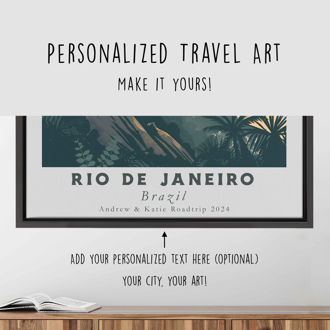 Rio De Janeiro Brazil Christ Redeemer Beach Sunset Palm Travel Poster - Image 4