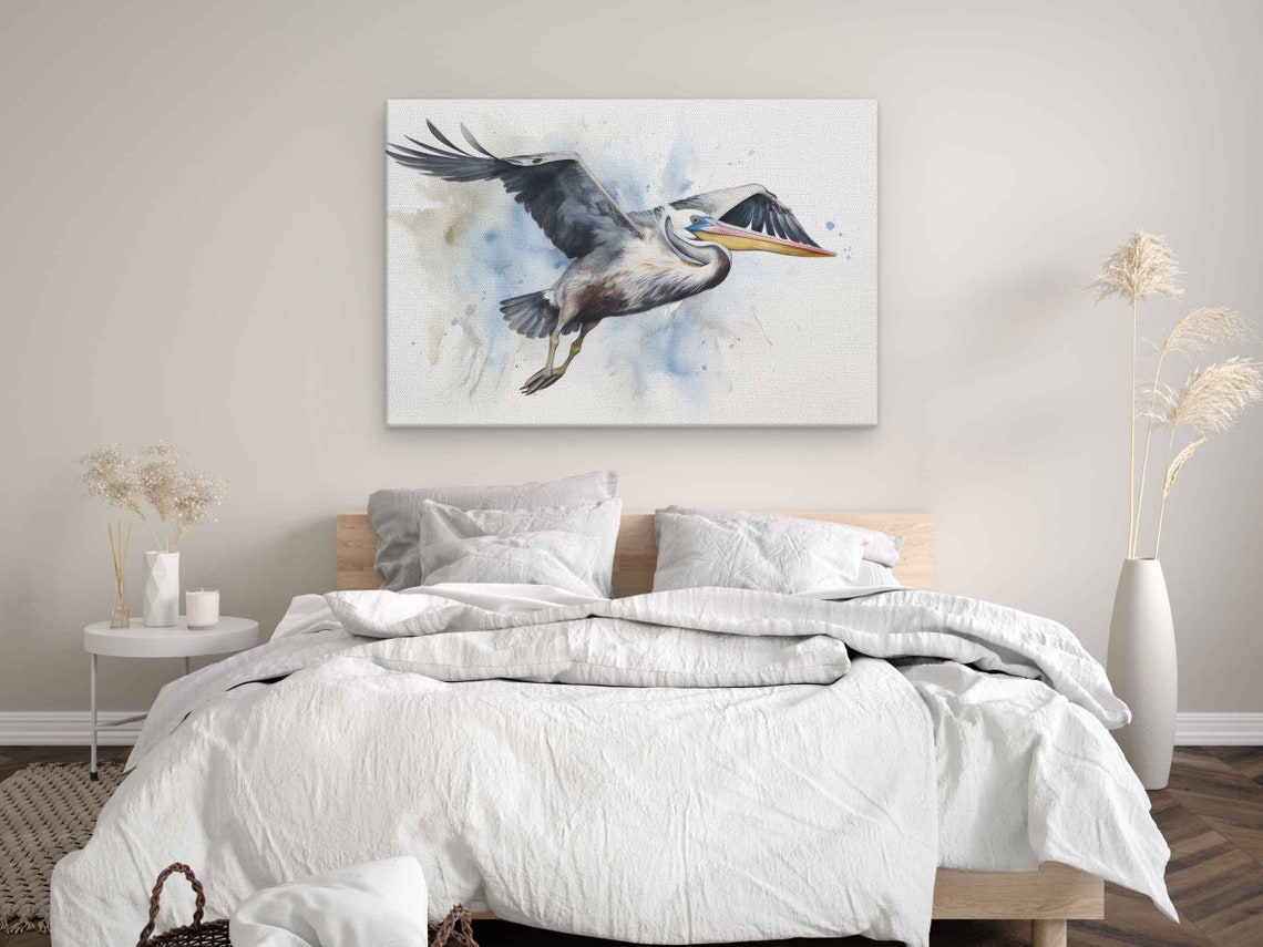 Pelican Watercolor Painting Art Print - Image 3