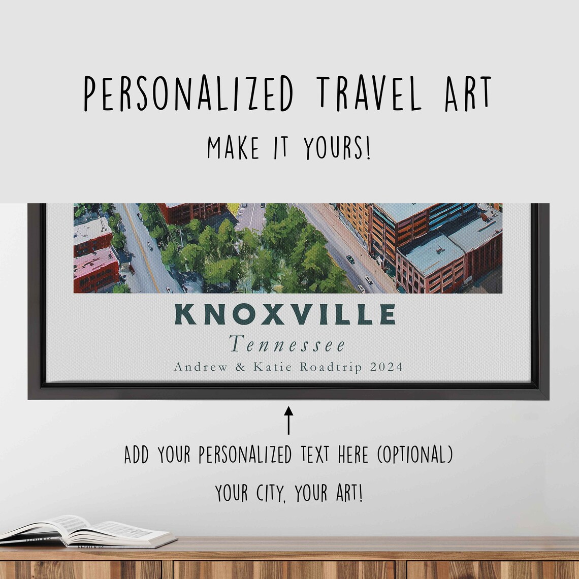Knoxville Tennessee Aerial Downtown River Green Hills Day Poster - Image 4