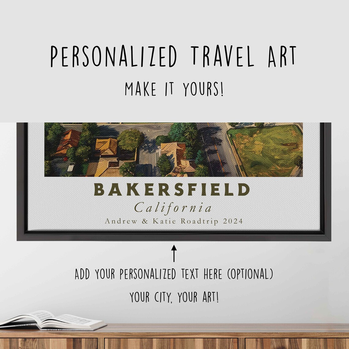 Bakersfield California Aerial Suburban Streets Mountain View Poster - Image 4