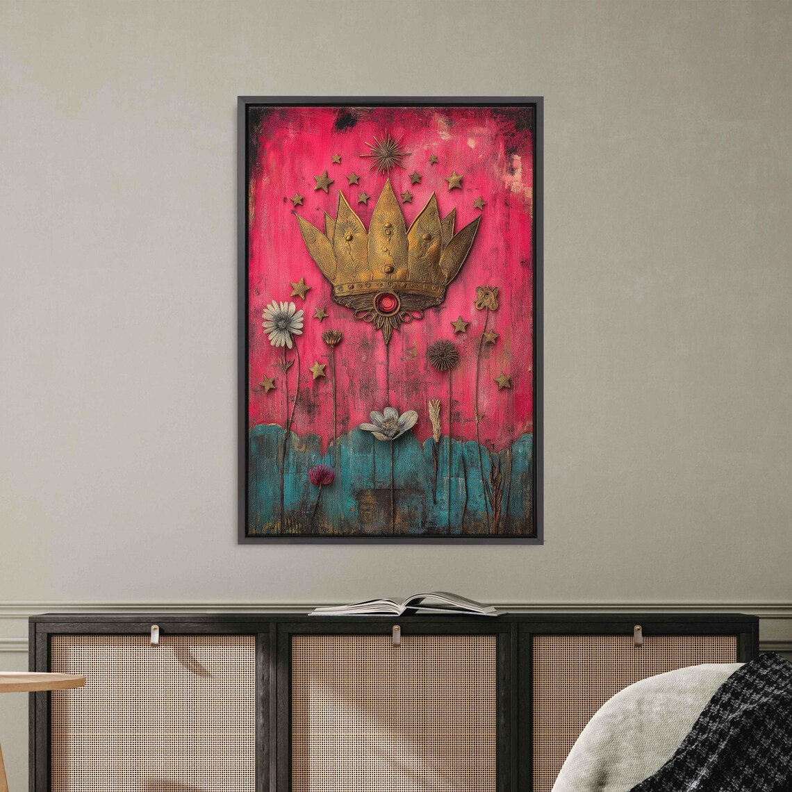 Celestial Crown Illustration, Surreal Whimsical Art Print