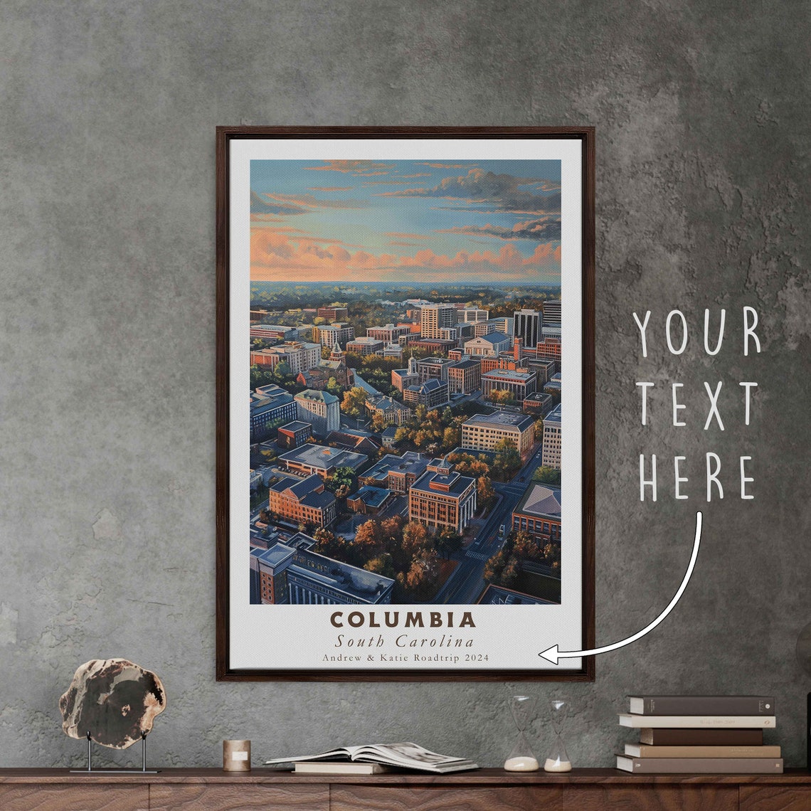 Columbia South Carolina Aerial Downtown Skyline Golden Hour Poster - Image 3