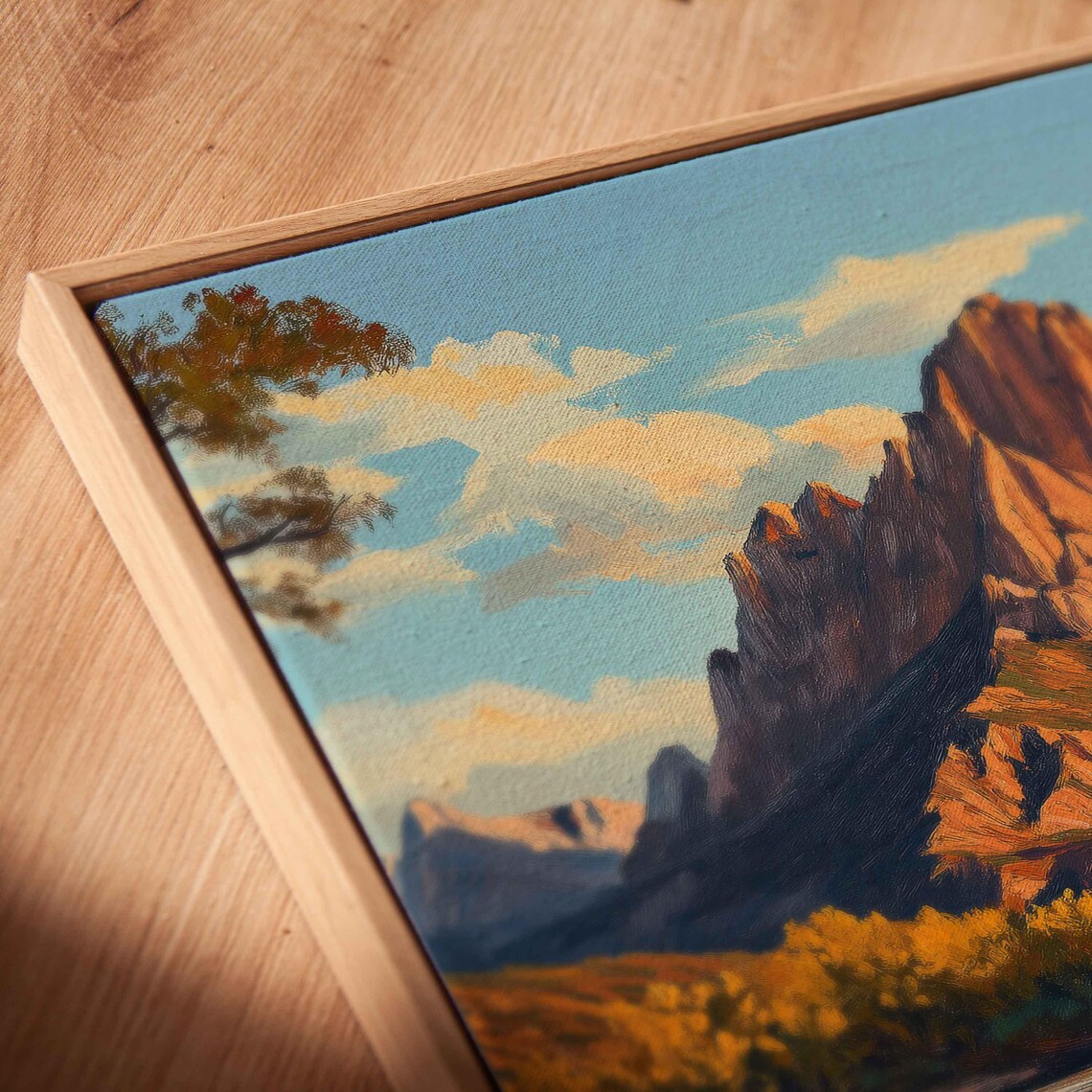 Watchman Peak Reflection, Golden Hour Landscape Art Print - Image 2