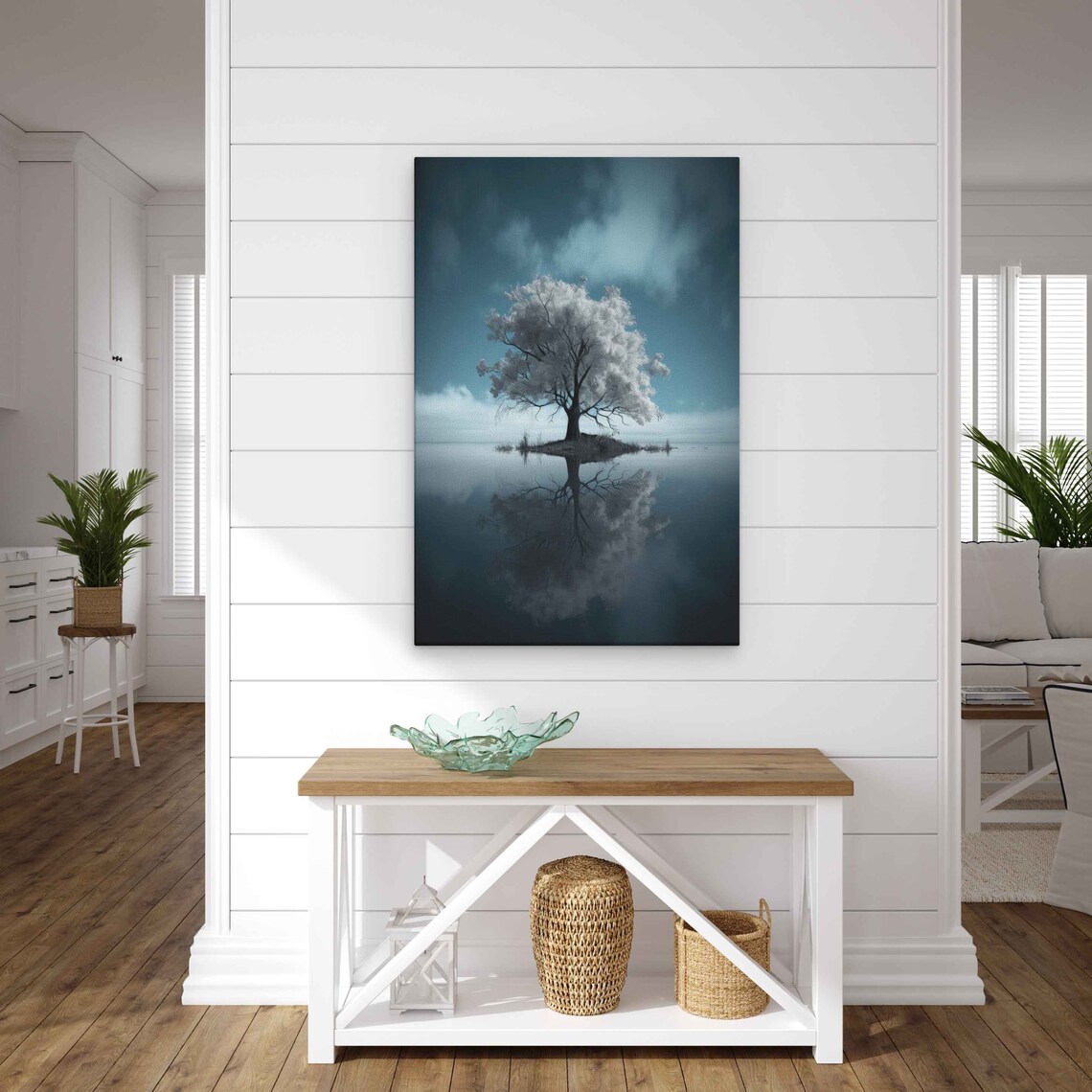 White Tree Water Reflection Art Print - Image 2