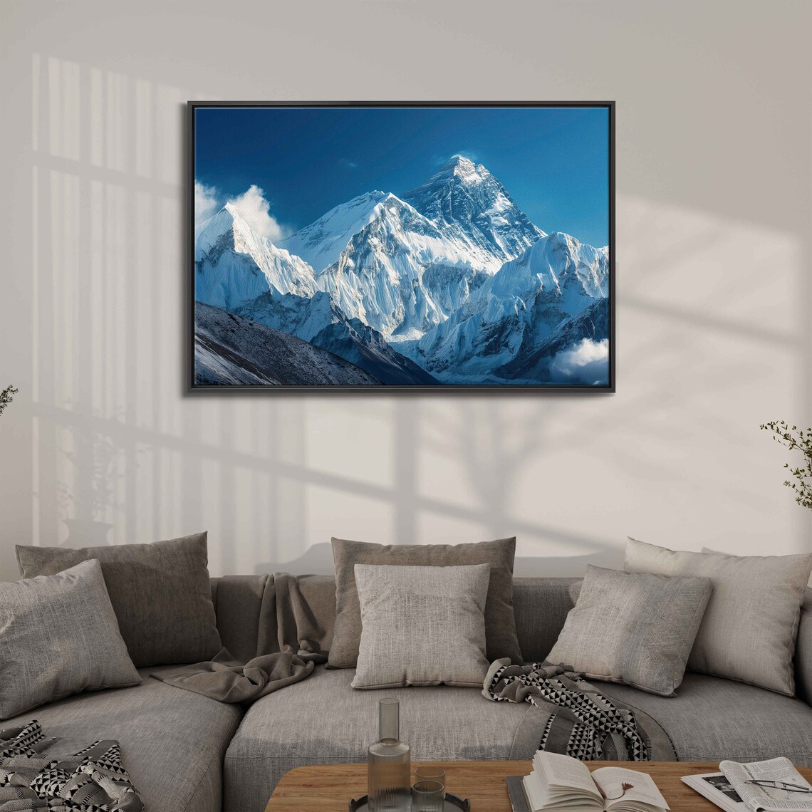 Mount Everest Mountain Range Ejecting Through Clouds Photography Print Wall Art Print Himalayas Ready To Hang - Image 3