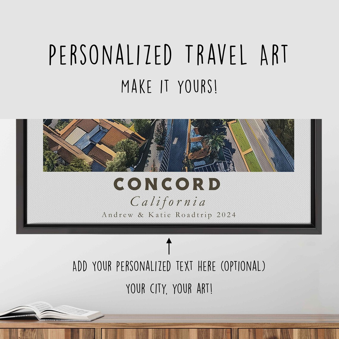Concord California Suburban Street Aerial Neighborhood Travel Poster - Image 4