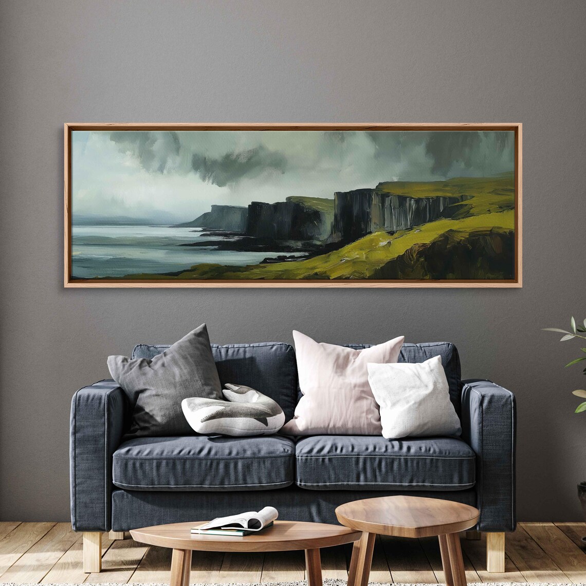 Scottish Highlands Cliffs Art Print, Moody Landscape