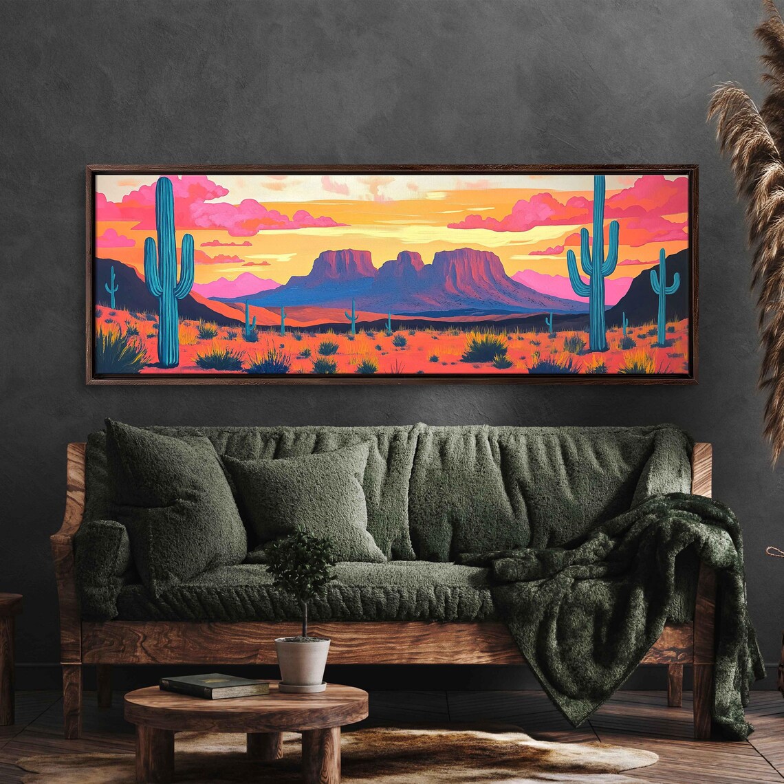 Big Bend National Park Wall Art Print Vibrant Desert Landscape Sunset Cacti Scene - Image 3