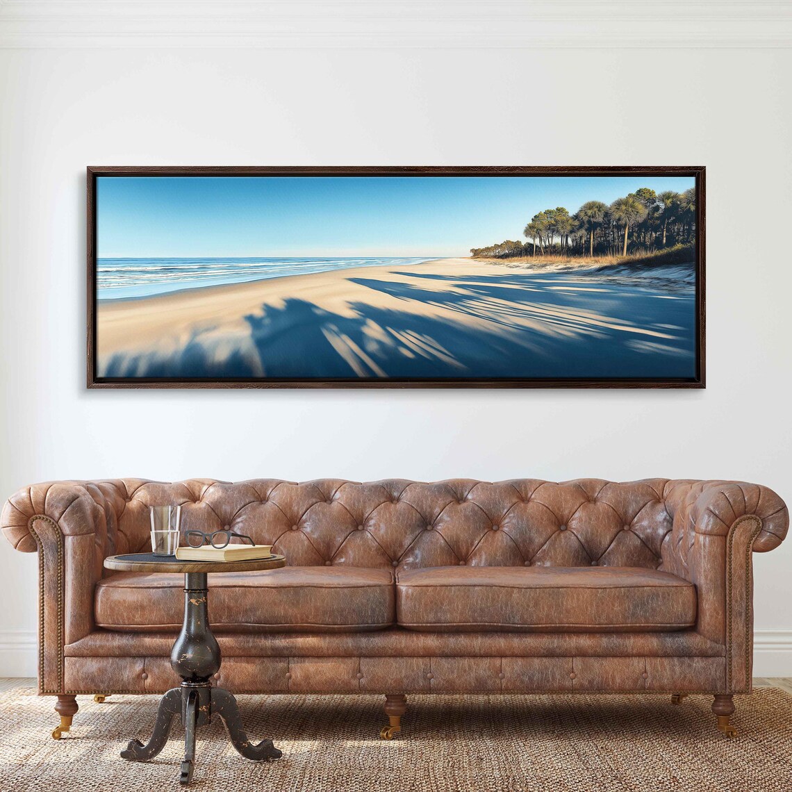 Kiawah Island Beach Palm Shadows Morning Golden Sand Travel Poster - Image 3