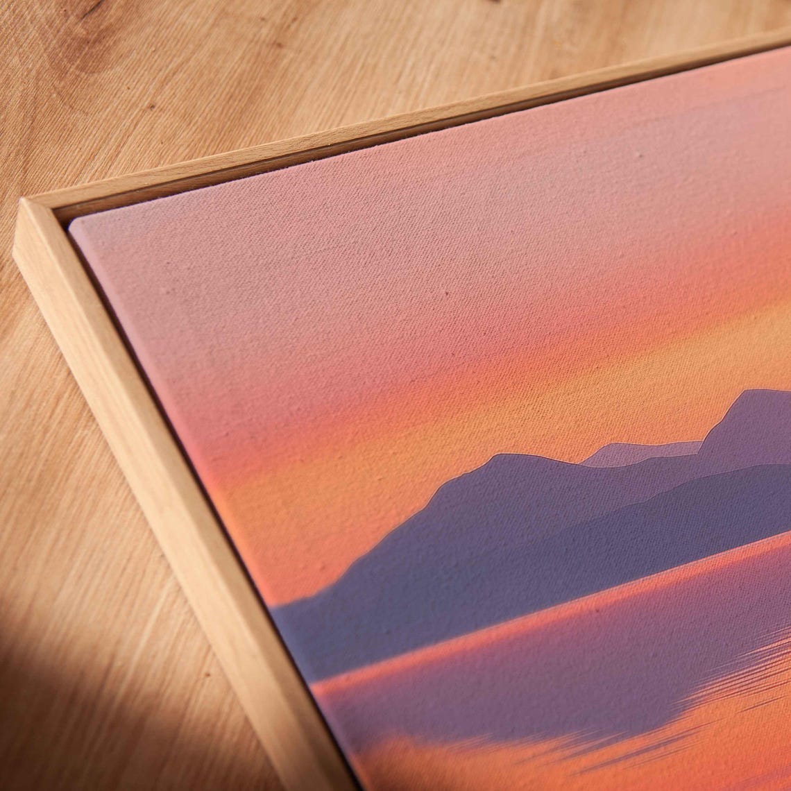 Vibrant Sunset Over Lake Orange Pink Sky Mountain Reflection Poster - Image 2
