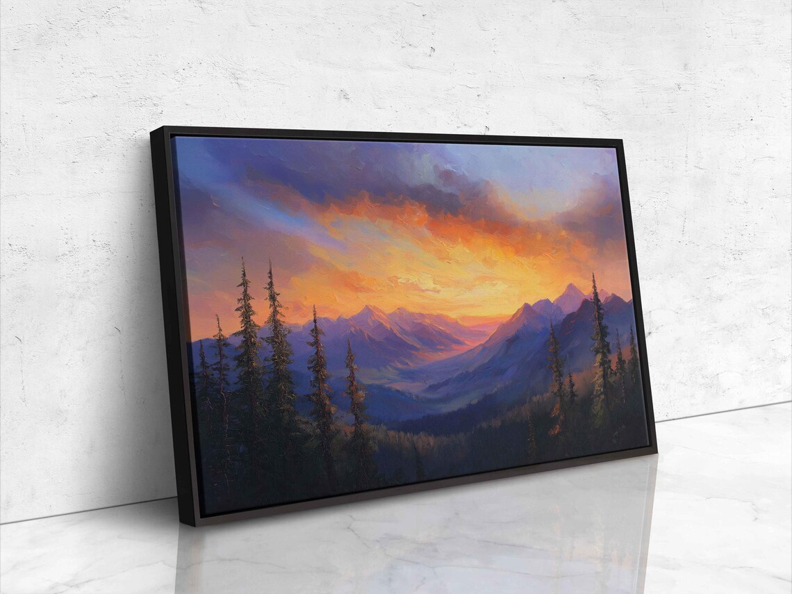 Rocky Mountains Sunset Art Print, Adventure - Image 4