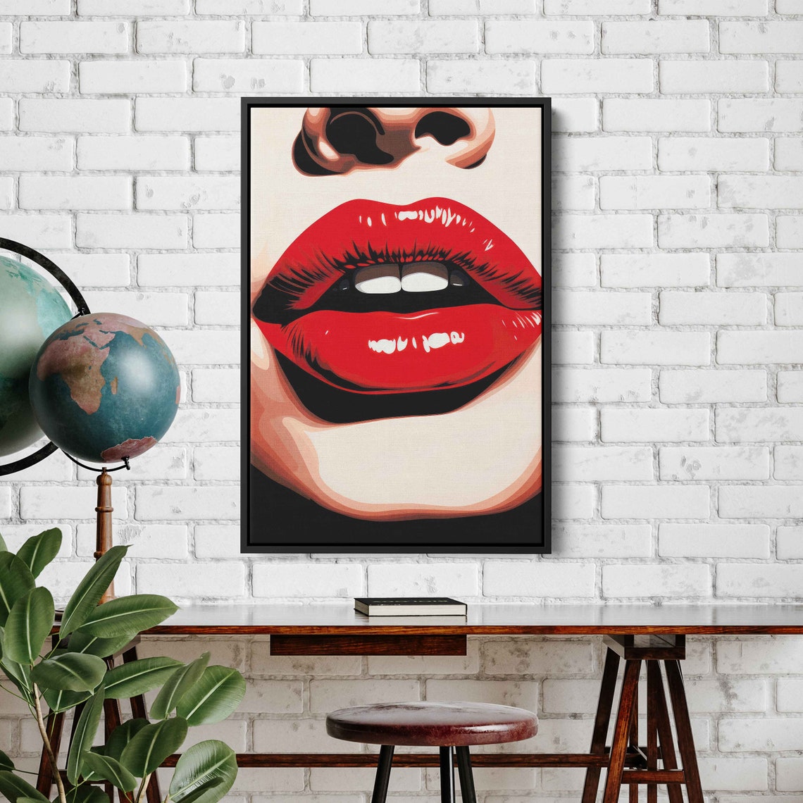 Pop Art Red Lips Poster Print