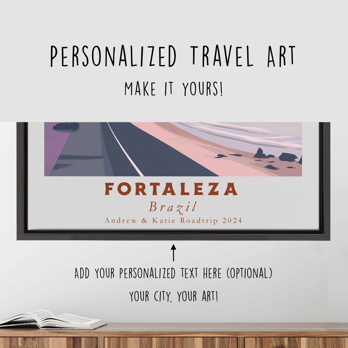 Fortaleza Brazil Beach Promenade Palm Trees Sunrise Skyline Poster - Image 4
