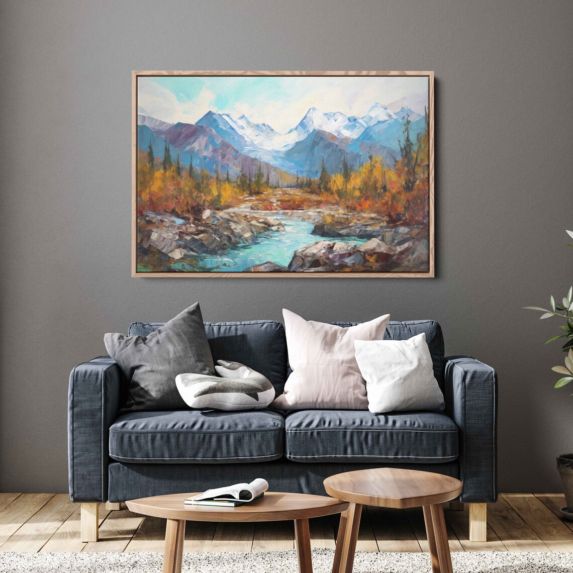 Talkeetna Alaska Oil-Painting-Style Art Print