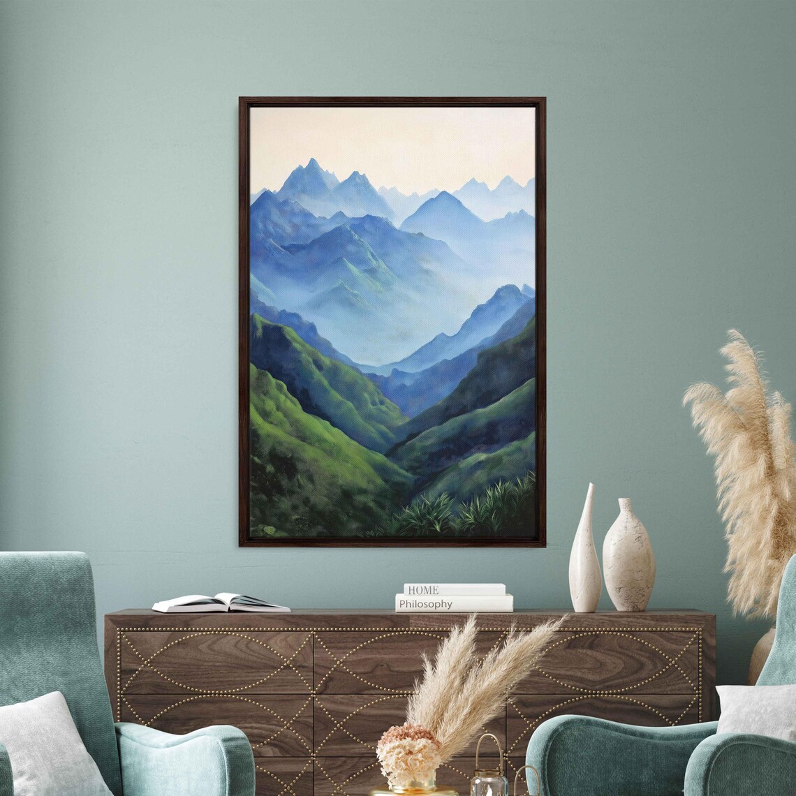 Andes Mountains Landscape Wall Art Print Lush Valleys Misty Sky Dramatic Hues - Image 3