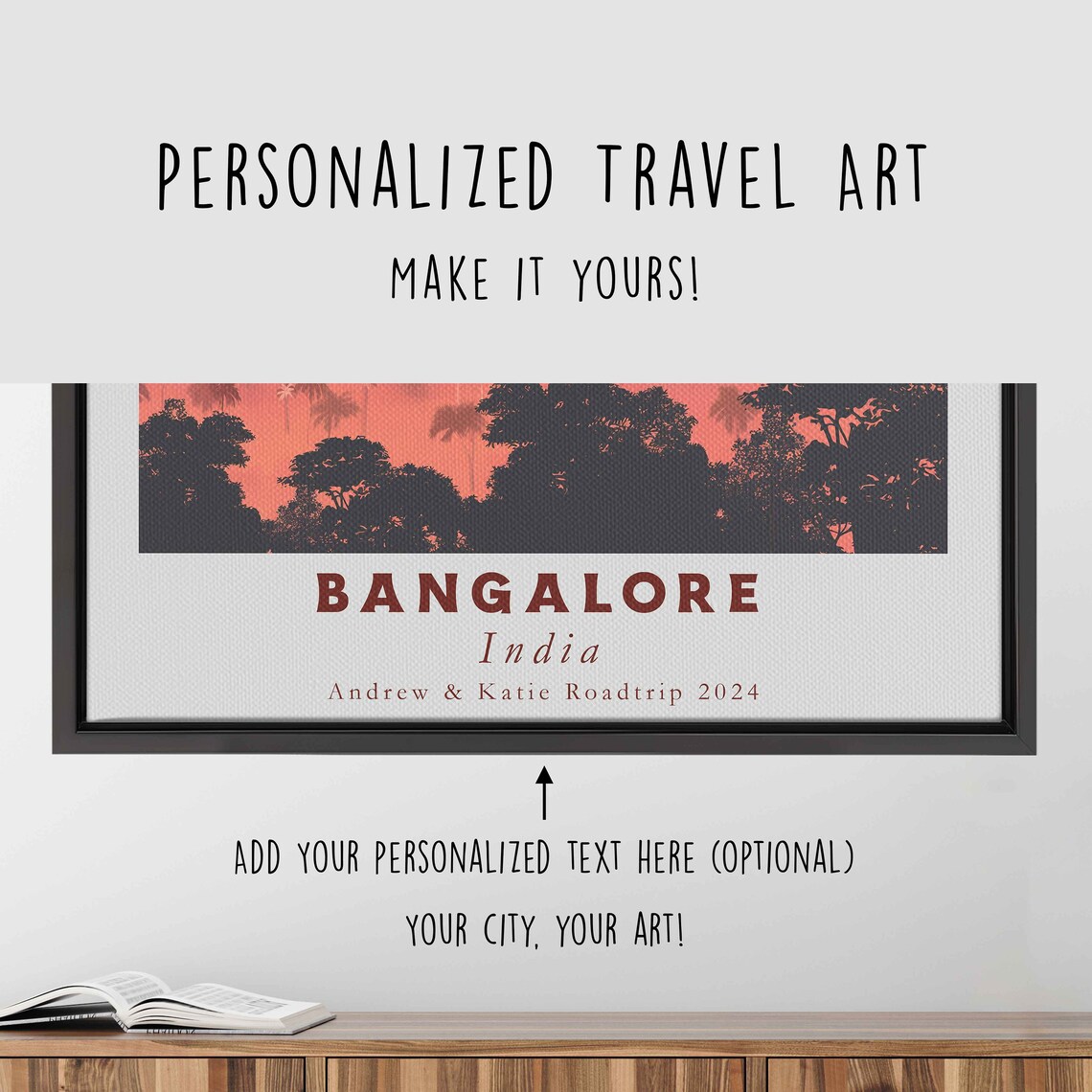 Bangalore India Old City Skyline Sunset Minimalist Travel Poster - Image 4