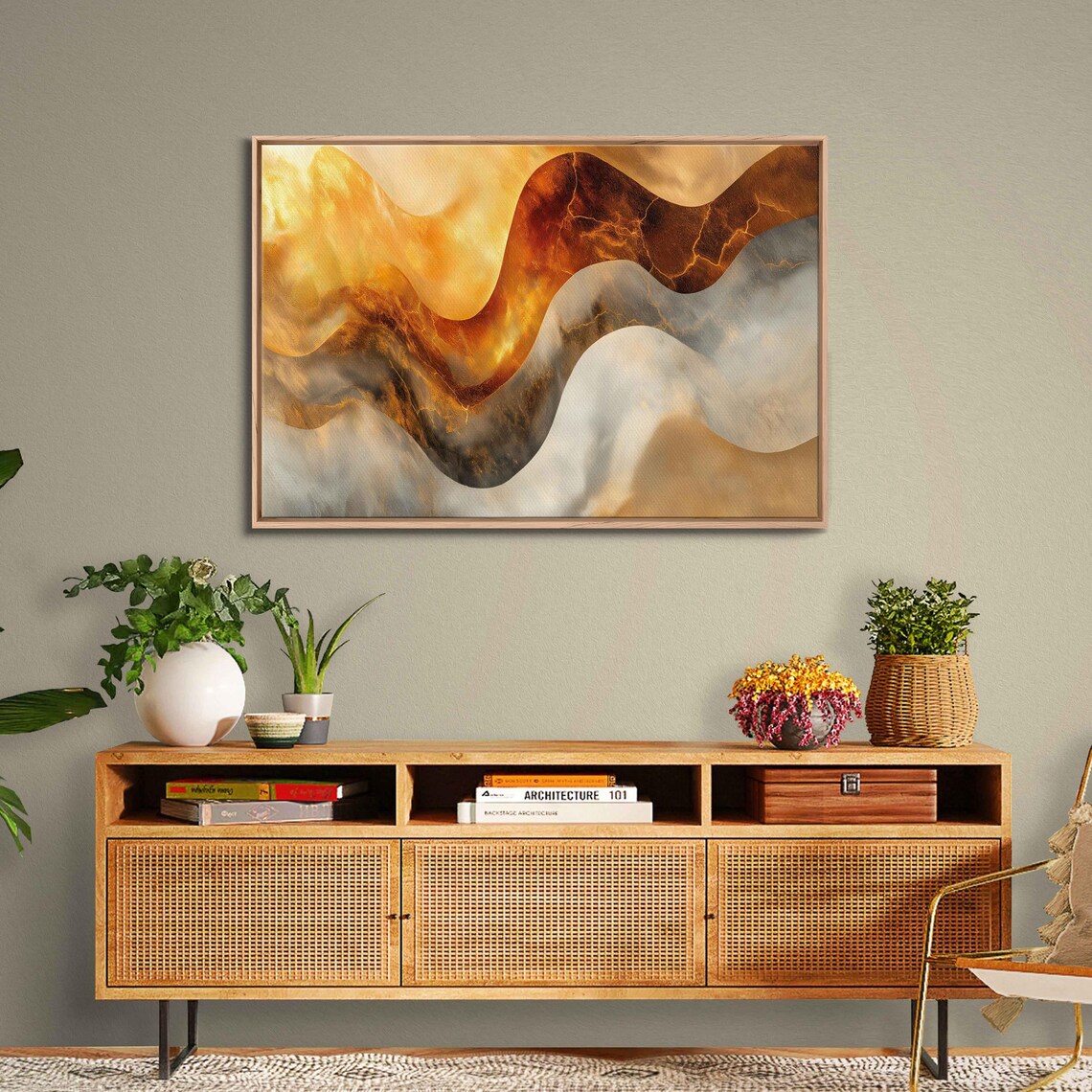 Abstract Earthy Tones Composition Art Print
