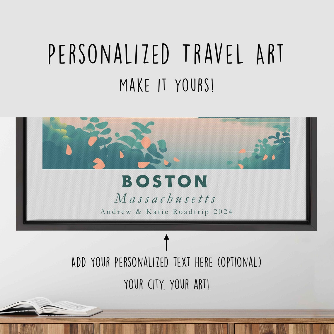 Boston Massachusetts Skyline Sailboats Harbor Sunset Travel Poster - Image 4