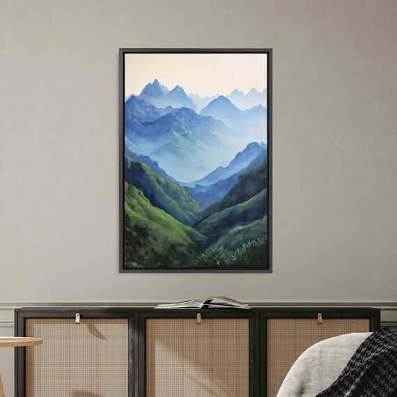Andes Mountains Landscape Wall Art Print Lush Valleys Misty Sky Dramatic Hues