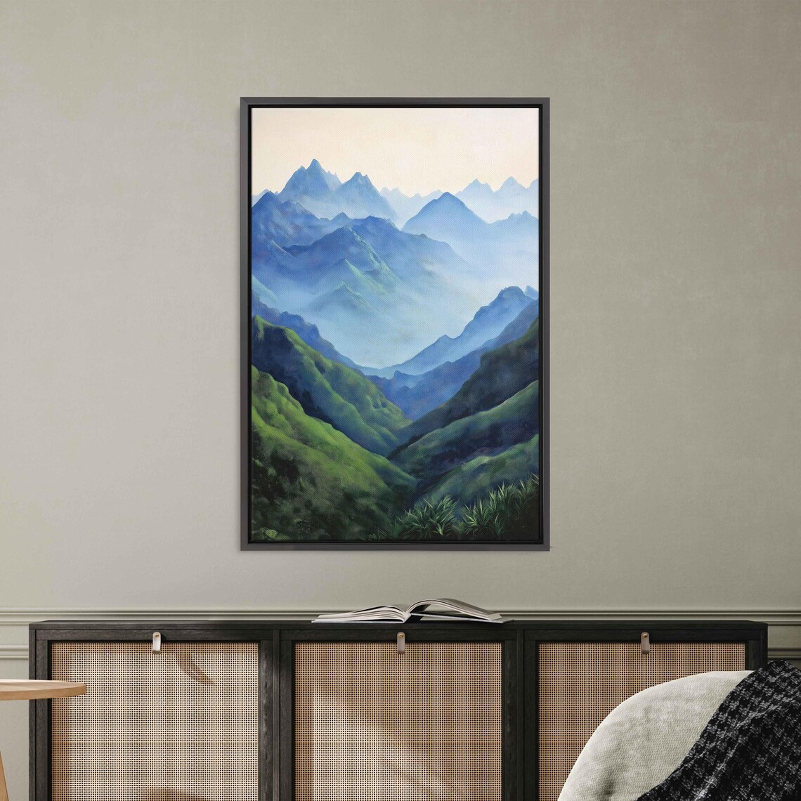 Andes Mountains Landscape Wall Art Print Lush Valleys Misty Sky Dramatic Hues