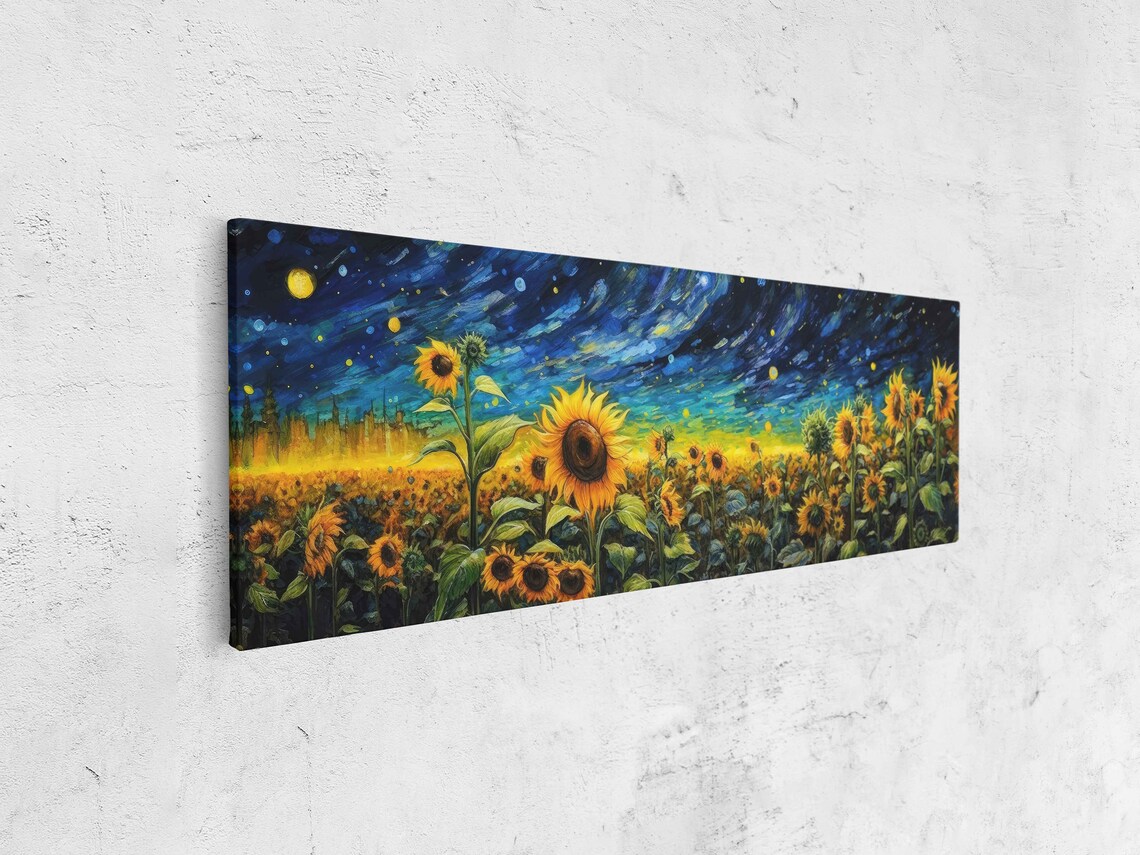 Sunflower Field Panoramic Landscape Wall Art Print - Image 4