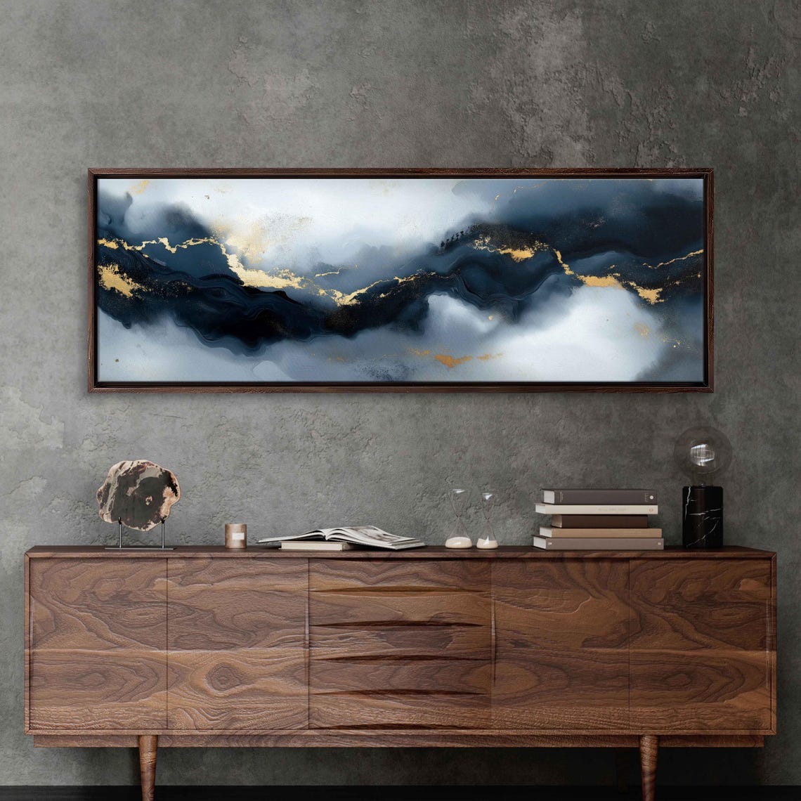 Abstract Gold Accents Art Print