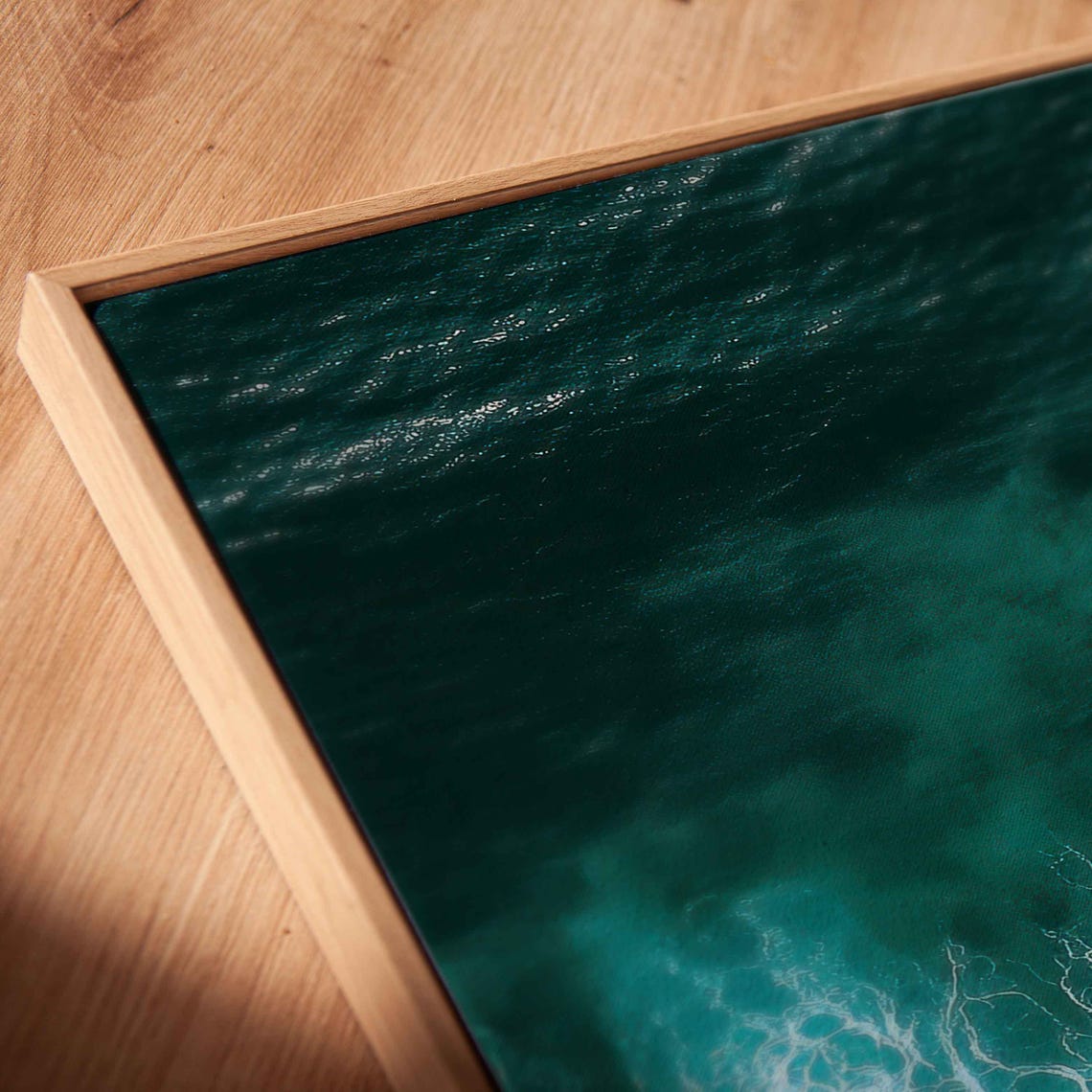 Aerial Beach Turquoise Waves Golden Sand Top Down Coastal View Poster - Image 2