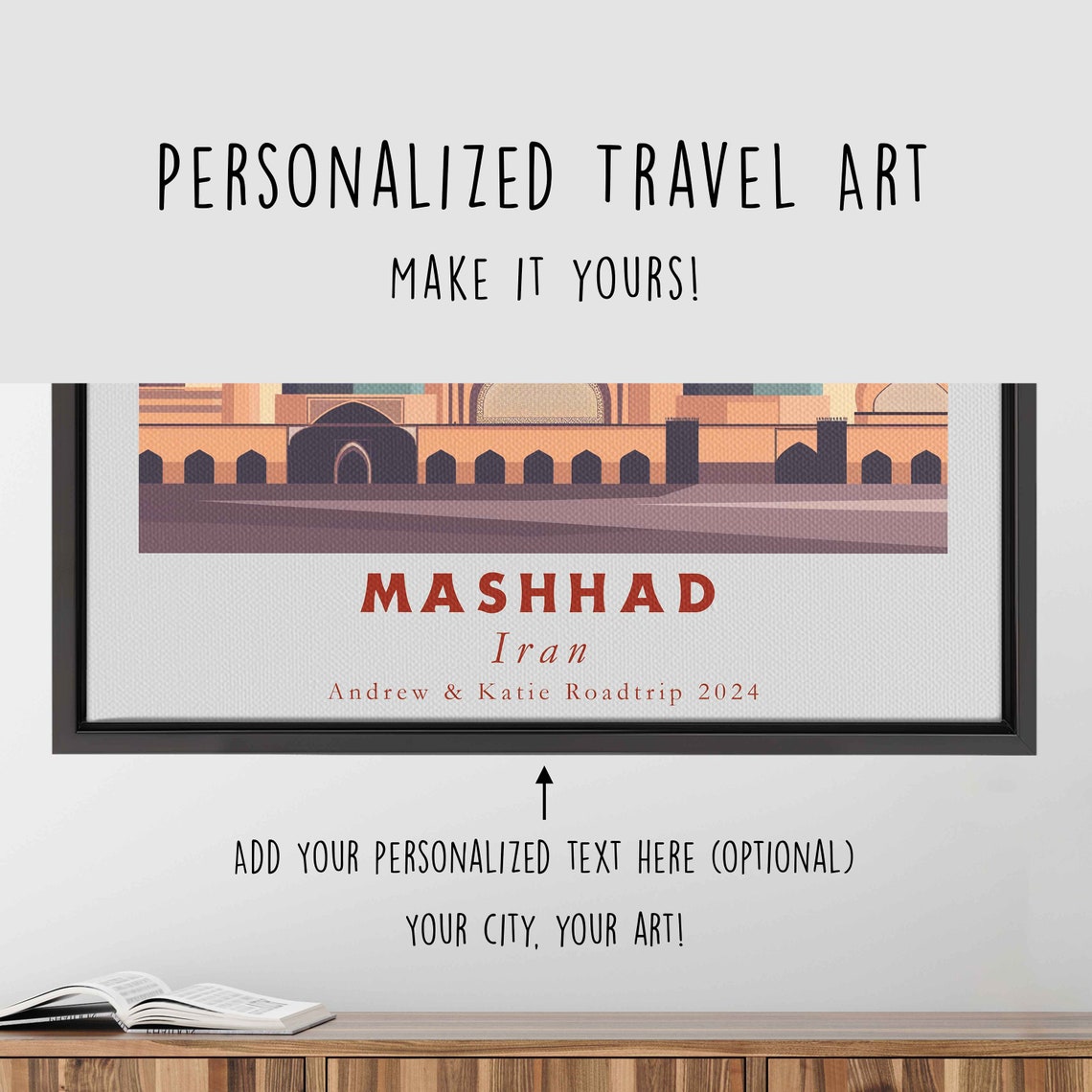 Mashhad Iran Shrine Golden Domes Minarets Sunset Travel Poster - Image 4