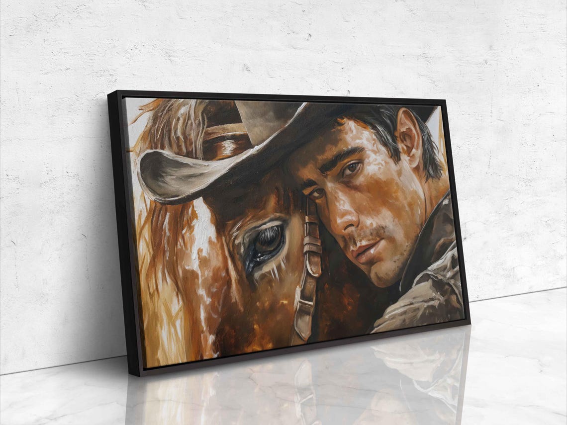 Young Cowboy With Horse Tender Closeup Western Portrait Poster - Image 4