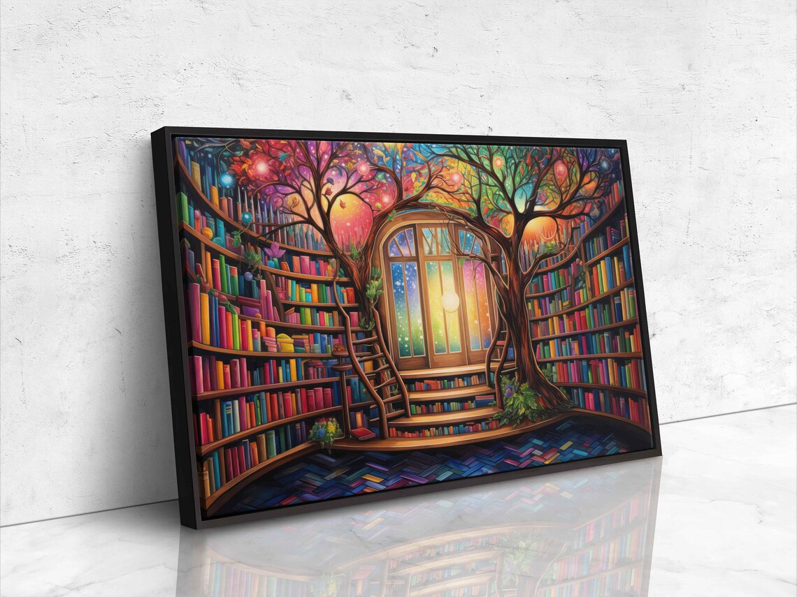 Magical Enchanted Library Tree Of Knowledge Fantasy Art - Image 4