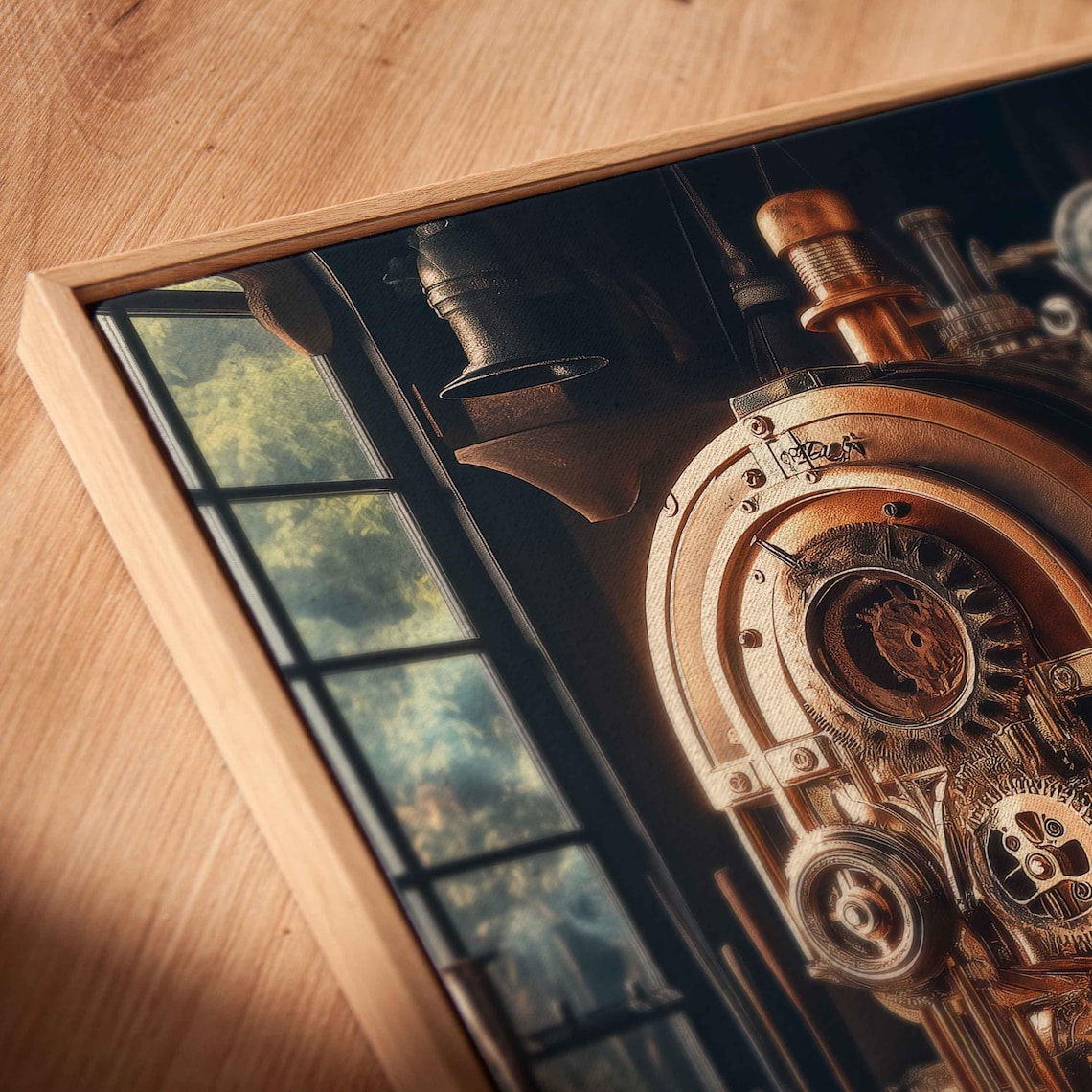 Intricate Steampunk Engine, Victorian Workshop Art Print - Image 2
