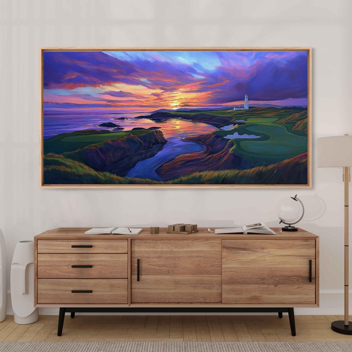 Turnberry Golf Course Sunset Ocean Lighthouse Links Golf Art Poster - Image 3
