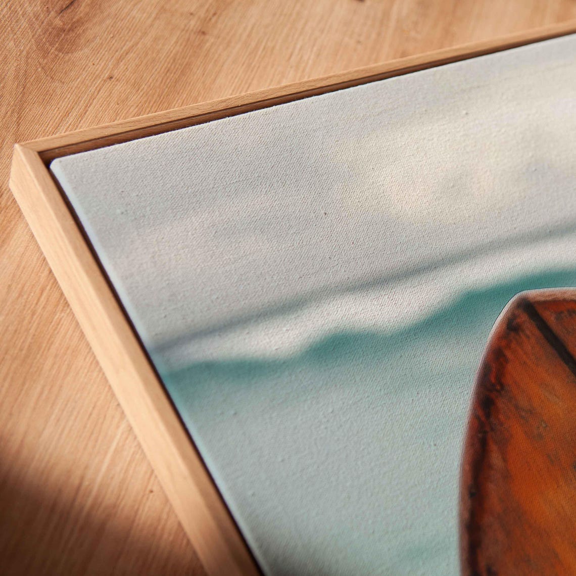 Classic Wooden Surfboard Wall Art Print Rich Mahogany Wood Grain Nostalgic Stickers - Image 2