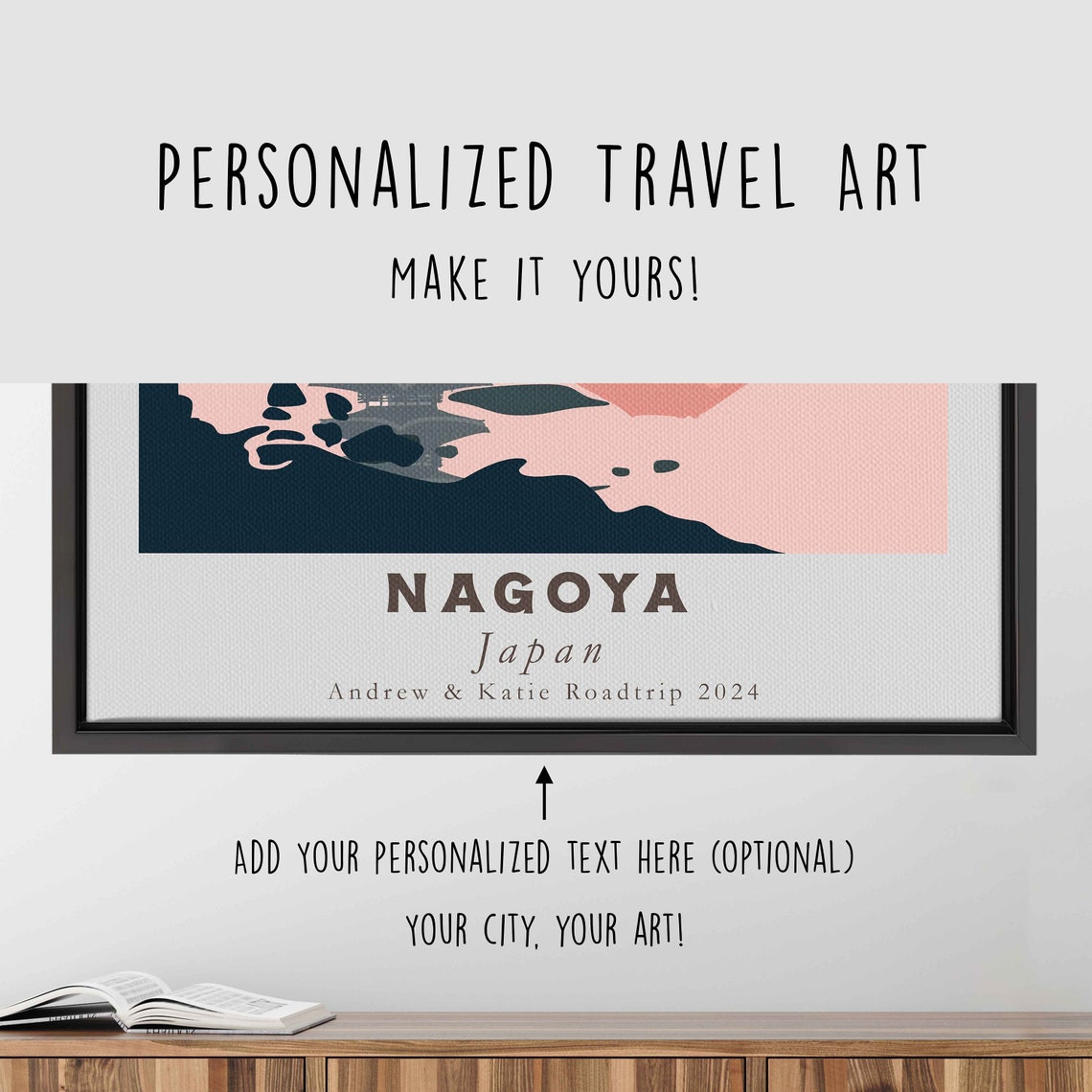 Nagoya Japan Pagoda Sunset Lake Reflection Red Silhouette Poster - Image 4