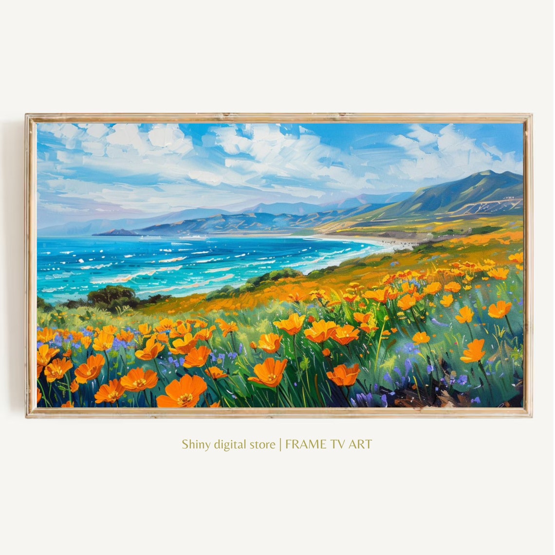 Coastal Wildflower Tv Art Summer Tv Art Frame Tv Art Spring Tv Art Wildflower Art Beach Decor Vintage Beach Tv Art Floral Art
