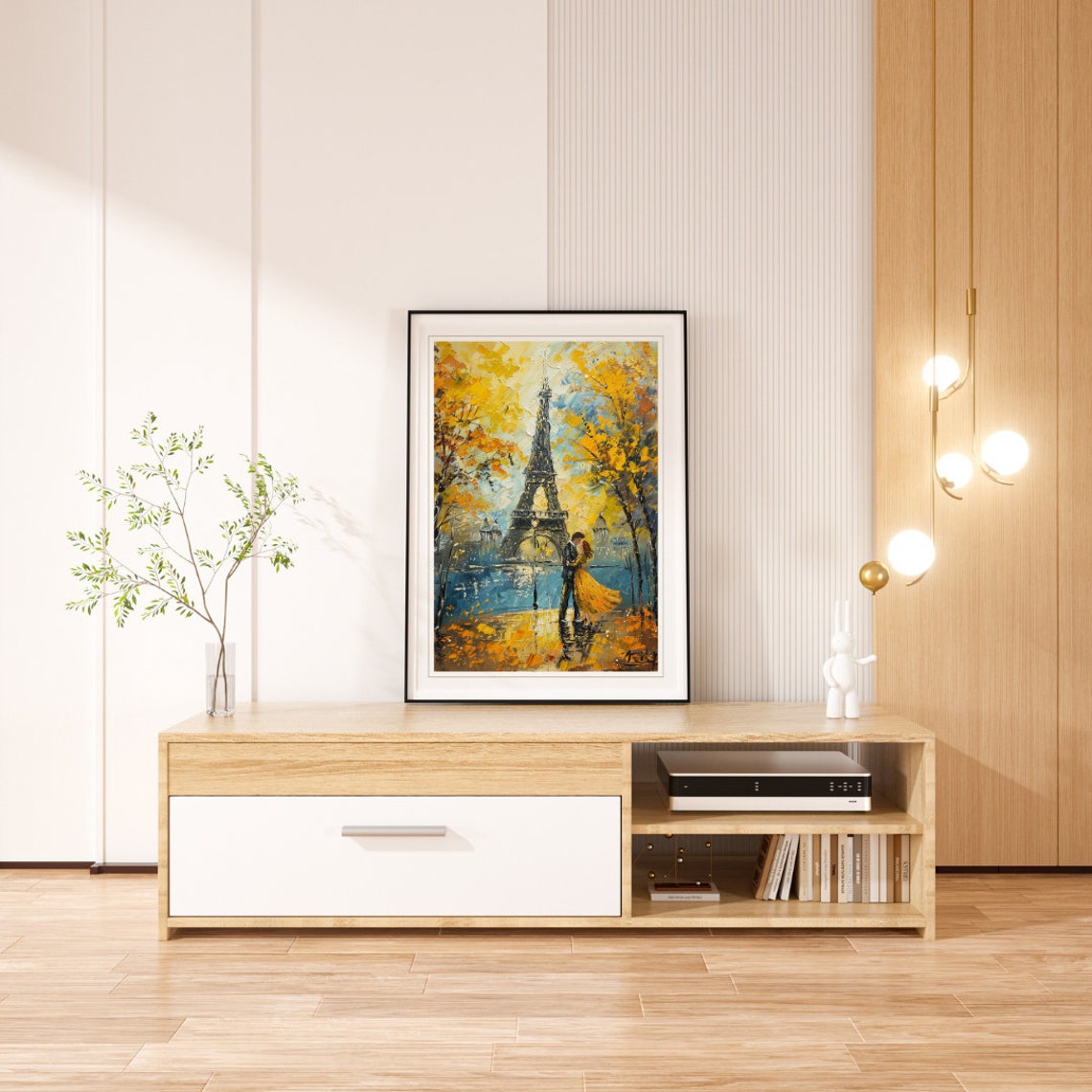 Paris Love Painting Van Gogh Inspired Eiffel Tower Scene Home Art Romantic Gift - Image 2