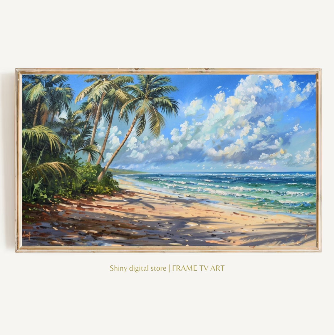 Tropical Palm Trees Beach Turquoise Ocean Summer Travel Poster